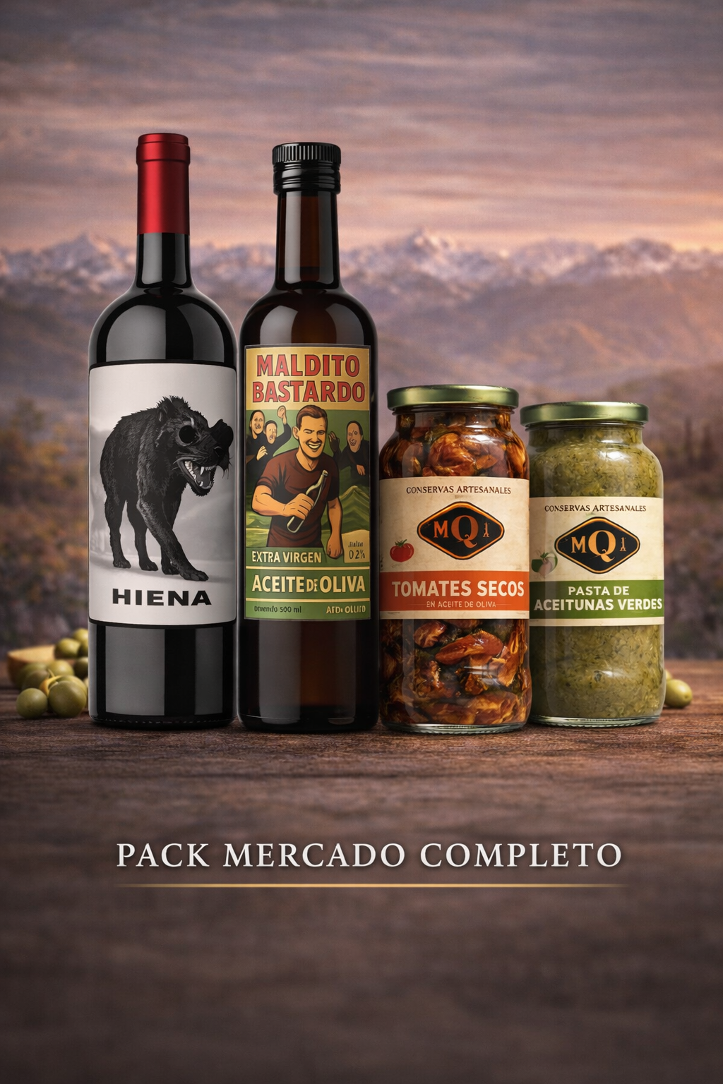 Pack Mercado Completo · Vino + Aceite + Gourmet del Valle de Uco