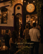 Entrada nocturna a Espíritu Bohemio · Balcarce 958, San Telmo